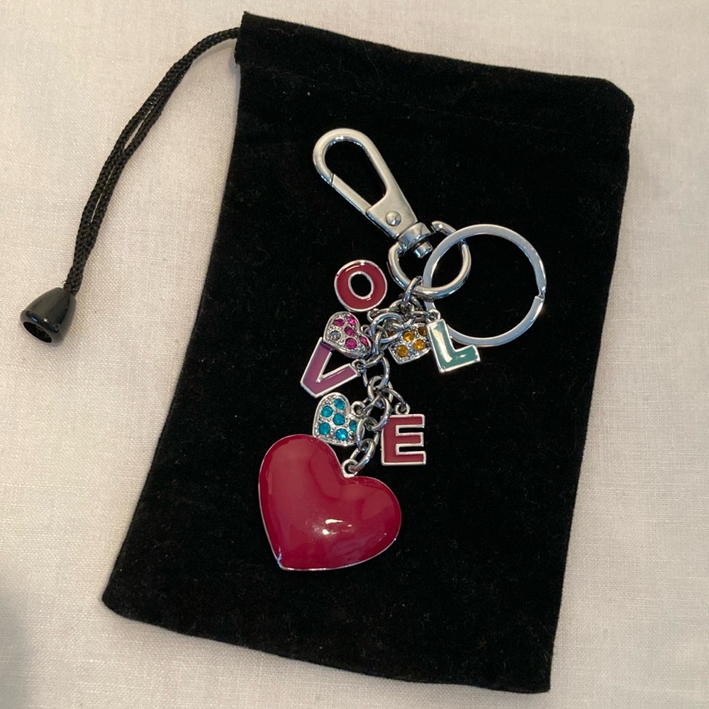 Colorful LOVE Keychain with Heart Charm
